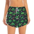 thumbnail image 2 of Balery Dino Christmas Party Pantalones cortos deportivos para mujer con forro y dos bolsillos, elásticos, para entrenamiento, gimnasio, yoga-Large, 2 of 7