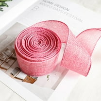 Qocolhg Easter Spring Pastel Wired Ribbon Rolls,Easter Bunny Wired Edge Ribbons,Decorative Wrapping Ribbons for Gift,Easter Colorful DIY Craft Ribbons,Easter Fabric Ribbon Decor,5.5 Yards,Pink