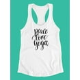 thumbnail image 3 of Peace Love Yoga Black And White Tank Women -Image by Shutterstock, Female x-Large, 3 of 4