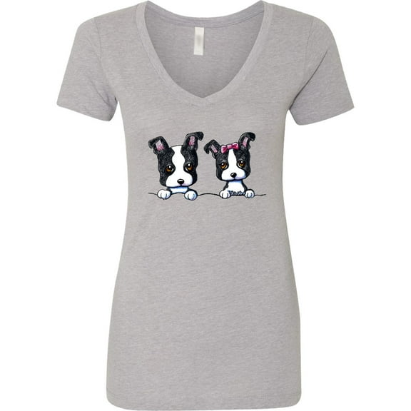 Inktastic Boston Terriers (dark Apparel) Women's V-Neck T-Shirt