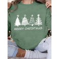 thumbnail image 4 of Women Christmas Sweatshirt Christmas Tree Graphic Long Sleeve Shirt Xmas Holiday Pullover Top, 4 of 5