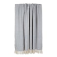 thumbnail image 3 of Stonewash Blue Handloom Chevron Cotton Throw 50x60 with a 2.5-inch fringe, 3 of 3