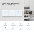 thumbnail image 3 of Ewelink Motion Sensor Wifi Smart Wall Switch Compatible with IFTTT// Home/ Siri Voice Control APP/Touch Control Timer 3 Gang Induction Switch, 3 of 7