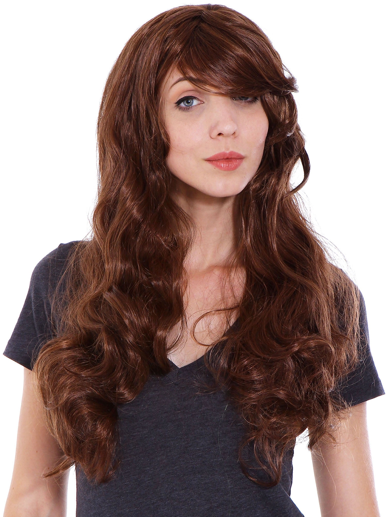 long brown curly wig halloween