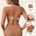 thumbnail image 4 of Qylux Womens Wireless Jelly Bras No Underwire Seamless Push Up Supportive Full Coverage Comfortable Everyday Tshirt Bralettes,Coffee, 4 of 7