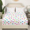 thumbnail image 3 of Colorful Dots Twin Bed Sheets Set,Polka Dot Printed Sheet Sets for Kids Boys Rainbow Geometry Sheets,Soft And Microfiber Modern Pattern Bed Set Hand-Painted Flat Sheet, 3 of 7
