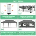 thumbnail image 5 of Pirecart 10' x 20' Pop up Canopy Tent Party Tent Outdoor Event Instant Tent Gazebo with 6 Removable Sidewalls and Carrying Bag, Adjustable Hight Canopy, Gray, 5 of 8