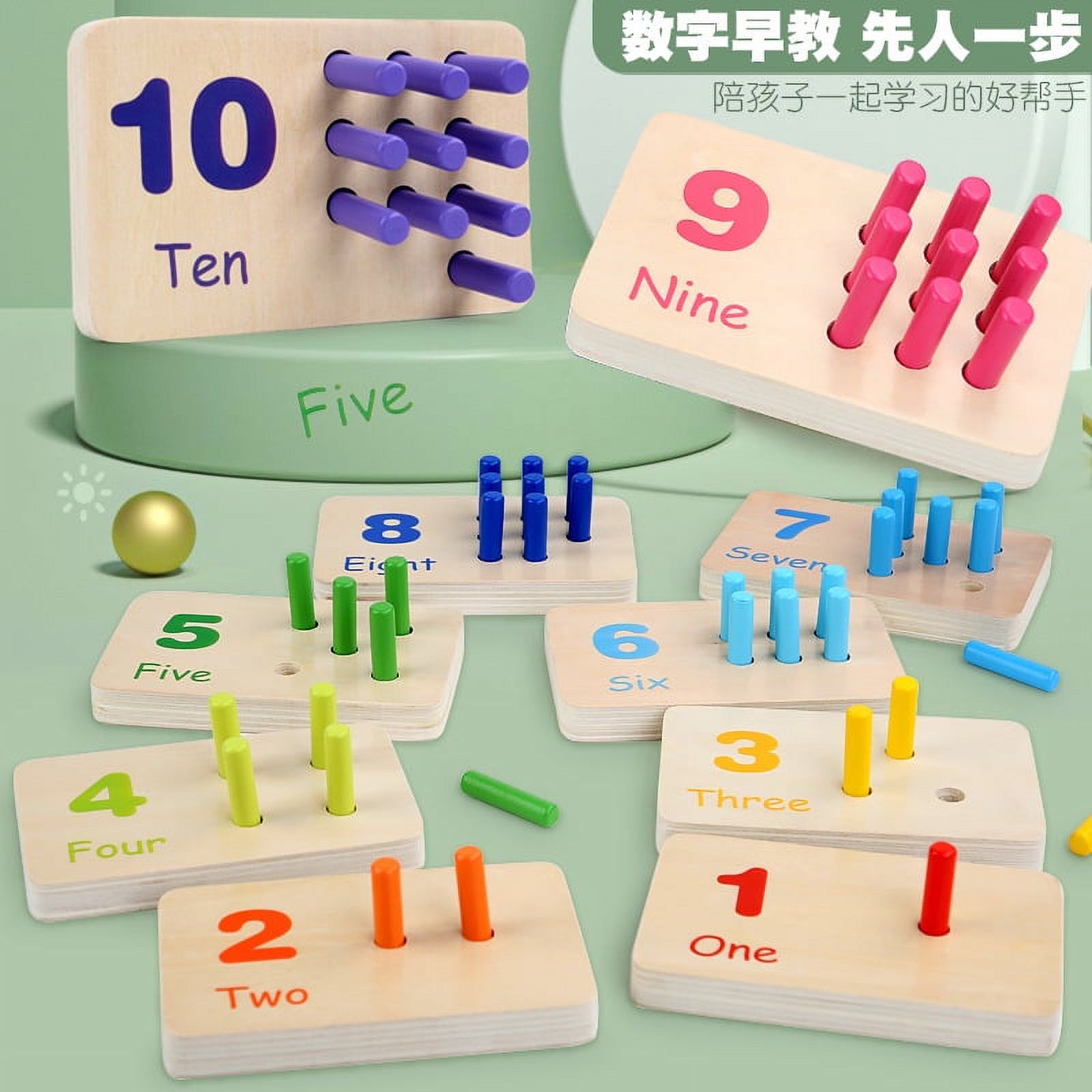 Wooden Counting Number Peg Board: Math Manipulatives Materials