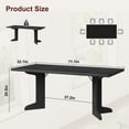 thumbnail image 2 of 71" Large Dining Table for 6 to 8 People, Modern Dinner Table with Unique Wooden Legs, Rectangle Dining Table for Kitchen, Dining Room & Living Room-Table Only, 2 of 7