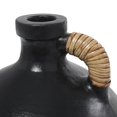 thumbnail image 4 of DecMode 11" Jug Inspired Black Ceramic Vase with Rattan Wrapped Handle, 4 of 7