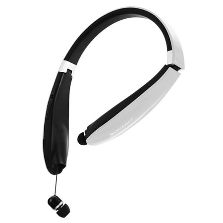 KOCASO Foldable Wireless Sports Stereo Streamlined Headphone/Headset [Hands Free Calling] Contoured Neckband [Microphone] - iPhone X/8/7/6s/6 iPod Galaxy S7/S6/S5 HTC Smart Windows