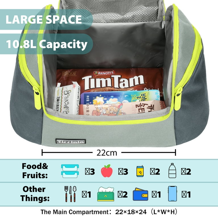 Tirrinia Large Insulated Lunch Bag for Men and Women, Adult Double-Layer  Leak-Proof Reusable Lunch Box, Office, Travel, Work Lunch Cooler Tote
