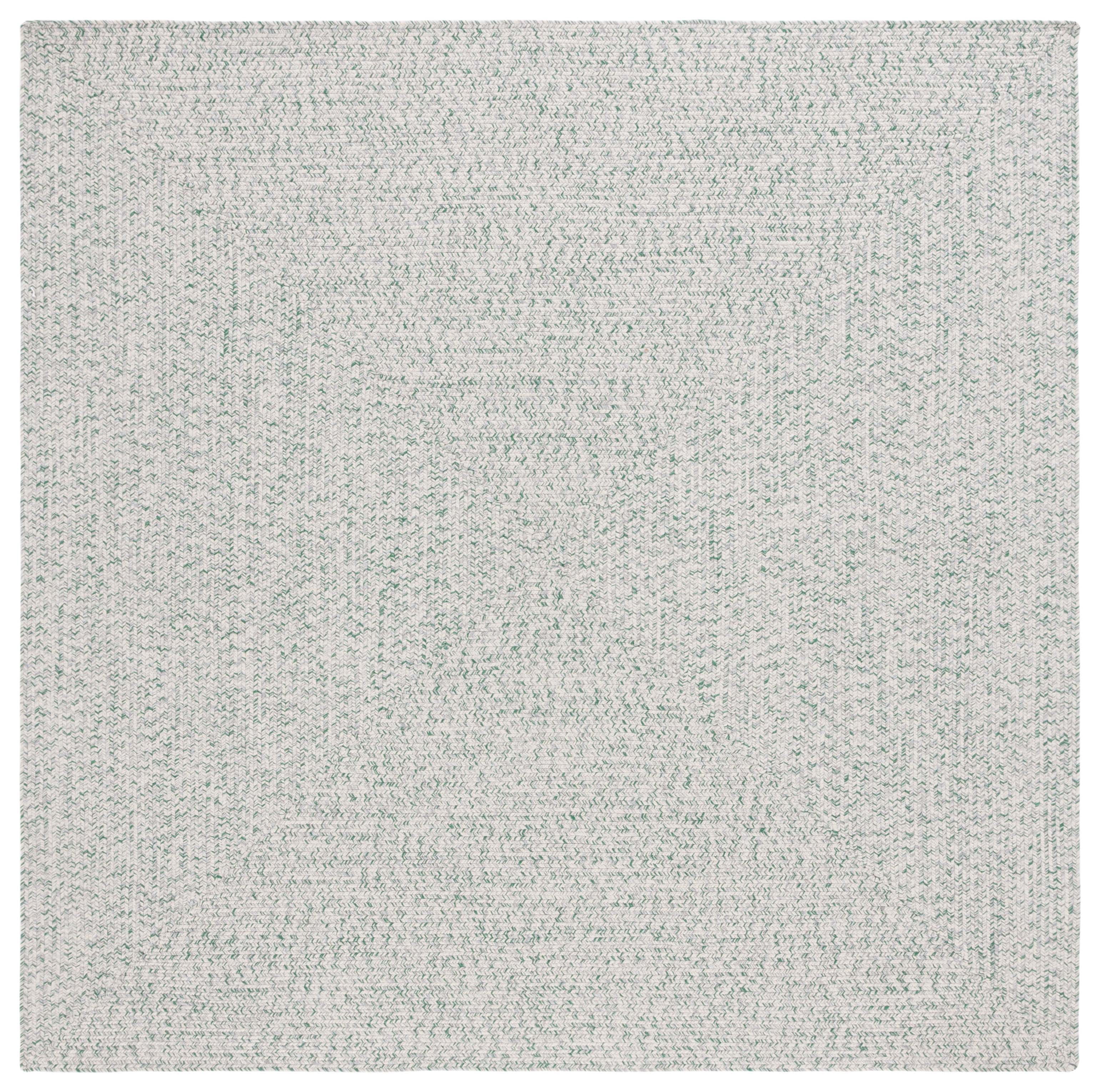 Safavieh Braided Gino Distressed Machine Washable Reversible Area Rug, Ivory/Green, 5' x 5' Square