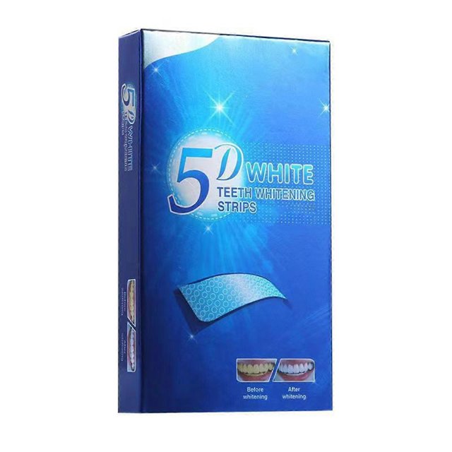 5DWHITE Teeth Whitening Strips - Intensive Dry Sticking Technology, Double-layer Wrapping, Quick & Easy Results, 7 Pairs--
