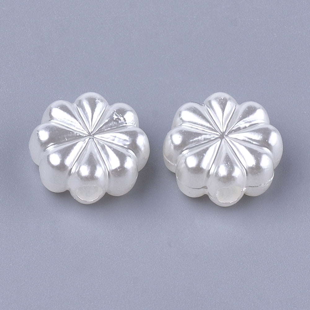 500 g Acrylic Imitation Pearl Beads Flower Creamy White 13x14x6mm Hole: 2.5mm about 700pcs/500g