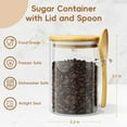 thumbnail image 2 of Sugar Jar Glass Salt Container,15 Ounces Clear Airtight Caning with  Lid and Spoon Scoop, Storage Overnight Oats, Salts, Coffee Bean, , Creamer,  Organizer,  of 1, 2 of 6