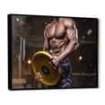 thumbnail image 2 of Designart "Dumbbell Muscle Pump" Aerobic & Bodybuilding Floater Framed Canvas Wall Art, 2 of 5