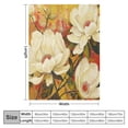thumbnail image 4 of JEUXUS Exquisite Gifts Flannel Blanket Magnolia Flowers Floral Prints Brown Pictures White, 4 of 6