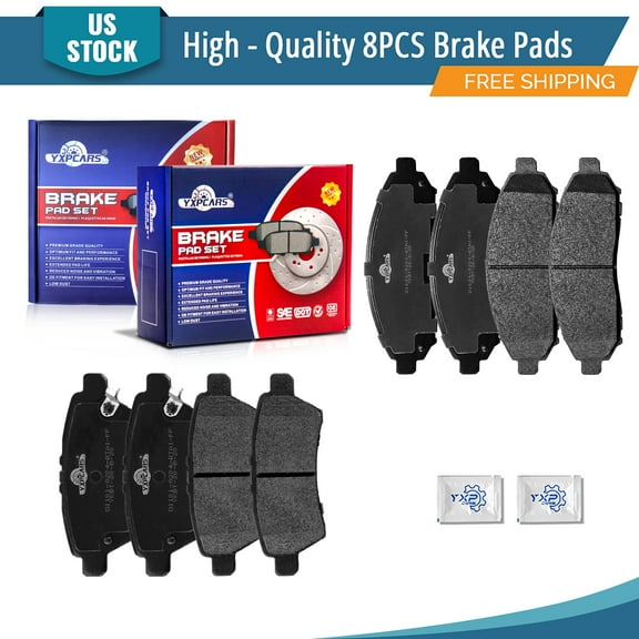 YXPCARS D1094 D1101: 8PCS Front and Rear Ceramic Brake Pads Set for Nissan Pathfinder 2005-2012 Xterra 2006-2007