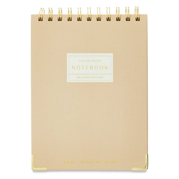 Pen+Gear Top Spiral Designer Journal, Dusky Taupe, 6.02" x 8.46", 160 College Ruled Pages,All Ages