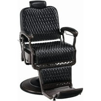 BarberPub Heavy Duty Metal Vintage Barber Chair All Purpose Reclining Hydraulic Spa Chair Hair Styling Equipment 9216 Black