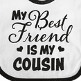 thumbnail image 4 of Inktastic My Best Friend is My Cousin with Hearts Boys or Girls Baby Bib, 4 of 4
