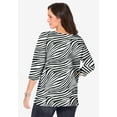 thumbnail image 4 of Jessica London Women's Plus Size Boatneck Tunic Top 3/4 Sleeve Shirt  Loose Fit, 4 of 6