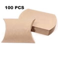 thumbnail image 2 of 100pcs Kraft Paper Pillow Wedding Party Favor Boxes Candy Cake Sweet Bags, 2 of 5