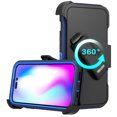 thumbnail image 5 of Xhy iPhone 14 Pro Max Case with Belt Clip Holster+Screen and Lens Protector Military Grade Heavy Duty Shockproof Armor Durable Detachable for iPhone 14 Pro Max 6.7 inch 2022 Phone - Dark Blue+Blue, 5 of 6