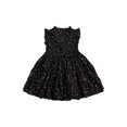 thumbnail image 1 of Children Sleeveless Bronzing Dress with Ruffle, Girls Round Collar Middle Length Princess Dresses, 1 of 6