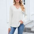 thumbnail image 4 of EDFBUYKRS Women's Long Sleeve Blouse Lace Knit Loose Casual Tops Xl, 4 of 6