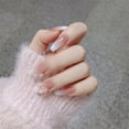 24Pcs/Set White Bow Long Ballet Fake Nails Art Cute Love Girls Repeated