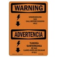 thumbnail image 1 of SignMission OS-WS-D-35-L-12862 OSHA Warning Sign - Underground Gas Call No.811 Bilingual, 1 of 1