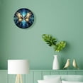 thumbnail image 4 of 12 Inch Wall Clock Battery Operated Silent Clock Decorative for Office, Kitchen, Outdoor, Living Room，Blue Butterfly Beautiful, 4 of 5