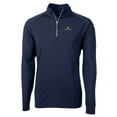 thumbnail image 2 of Men's Cutter & Buck Navy Notre Dame Fighting Irish Adapt Eco Knit Quarter-Zip Pullover Jacket, 2 of 3