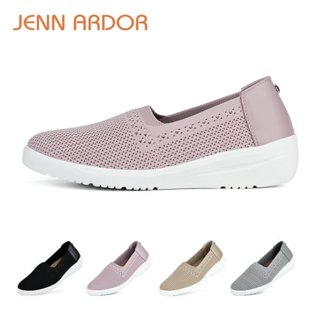 JENN ARDOR Women s Mesh Casual Flats Shoes Trainers Slip on Walking Breathable Sport Sneakers Casual Loafers Pink Size 8.5