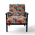 thumbnail image 4 of Designart "Subtle Multicolored Abstract Wave II" Multicolor Abstract Upholstered Accent Chair - Modern Arm Chair For Bedroom, 4 of 5