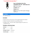 thumbnail image 2 of Rear Air Distribution Duct Clip - Compatible with 1991 - 2002 Saturn SL2 1992 1993 1994 1995 1996 1997 1998 1999 2000 2001, 2 of 2