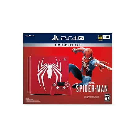 Restored Sony 1TB PlayStation 4 Pro Marvel's Spider-Man Console Limited Edition - Red 3003194 (Refurbished)
