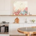 thumbnail image 6 of Red Coral Coastal Wall Art Painting on Canvas, Summer Beach Ocean Shells Starfish Turtle Canvas Art Home Prints Wall Art Framed Modern Artwork for Living Room Bedroom Wall Decor 12x12in, 6 of 9