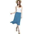 thumbnail image 4 of Made by Johnny Women's Lightweight Fold Over Flared Midi Skirt XXL DENIM, 4 of 6