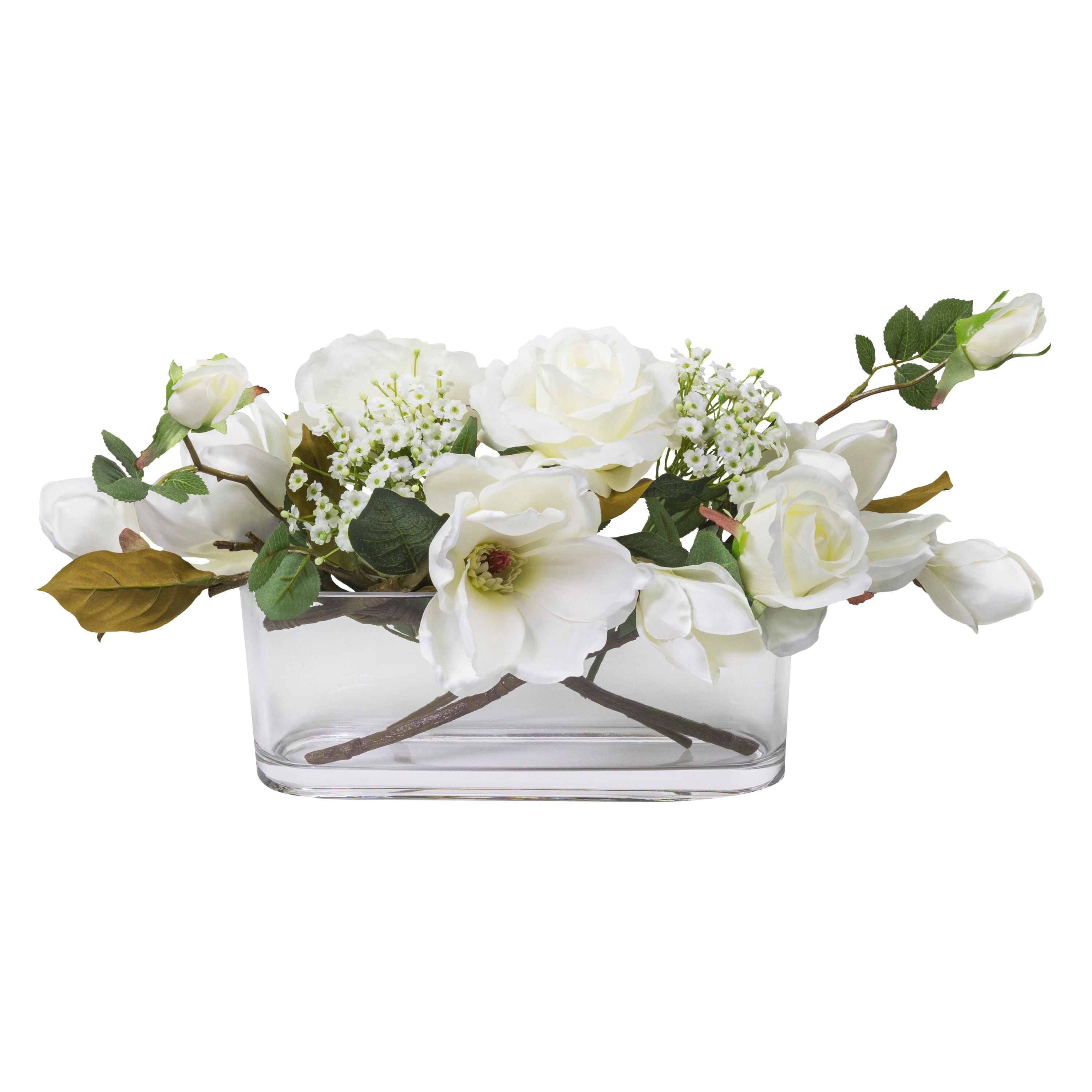 Mainstays Artificial White Rose 3-Head Long Spray, 29.5 in, Indoor Use