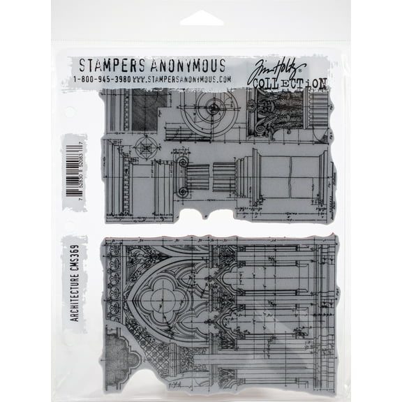 Tim Holtz Cling Stamps 7"X8.5"-Architecture