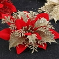 thumbnail image 5 of 5/10/20pcs Christmas flower poinsettia artificial flower with clip Christmas and New Year party floral decoration (red,20pcs), 5 of 7