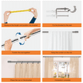 thumbnail image 6 of Widyana Silver Curtain Rods for Window 30 to 120 inches Adjustable 1 inch Diameter with Brackets, 6 of 7