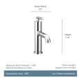 thumbnail image 3 of Moen Gibson One-Handle Single Hole Modern Bathroom Sink Faucet with Optional Deckplate, Brushed Nickel, 3 of 6