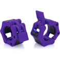 thumbnail image 1 of AbraFit 2 Olympic Barbell Clamps - Solid ABS Locking Barbell Collars with Quick Release - for Professional Training Strong Lifts and Olympic Training- Set of 2 (Purple), 1 of 5