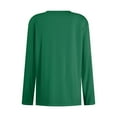 thumbnail image 7 of EchfiProm Long Sleeve Tops for Women Fall Pullover Crew Neck Green Relaxed Fit Plain Ladies T-Shirt, 7 of 7