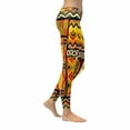 thumbnail image 3 of SUNENAT African Artwork Woman with Jar Orange Stretchy Capri Leggings Skinny Yoga Pants L, 3 of 4
