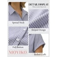 thumbnail image 4 of MOYIKO Short Sleeve Summer Tops for Women Casual Button Down Shirts Striped Business Work Blouses, 4 of 7
